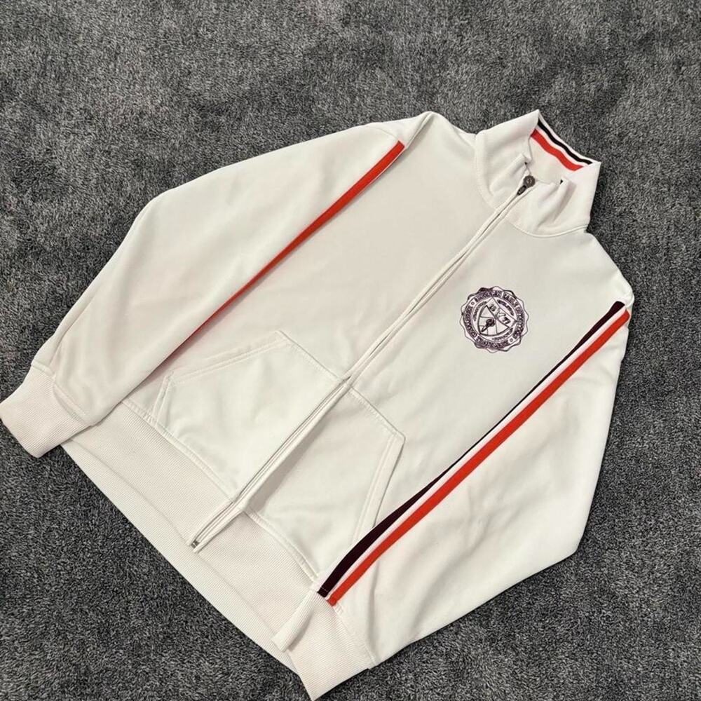 Y2K Vintage American Eagle Hoodie Men's M White Long Sleeve full-Zip